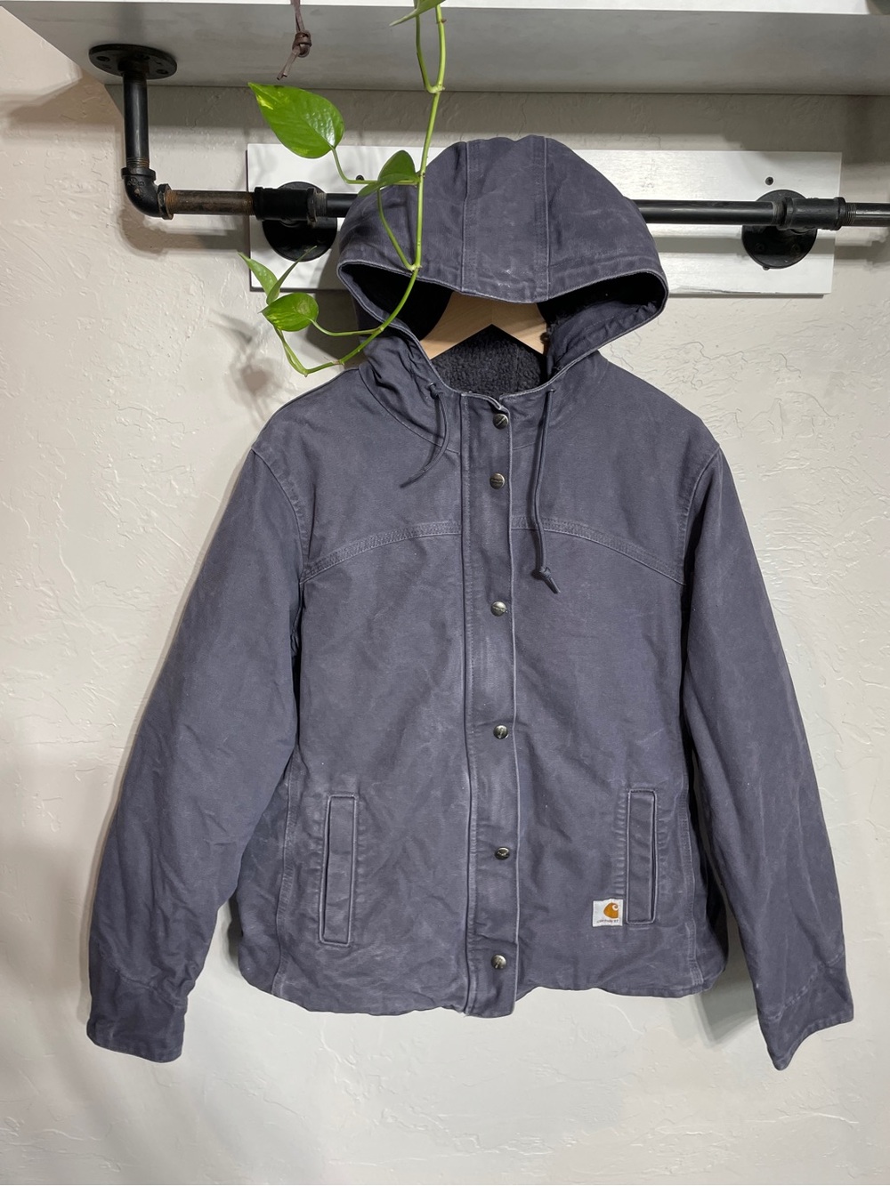 Carhartt Sandstone Berkley hooded jacket with sherpa lining, purple, women's